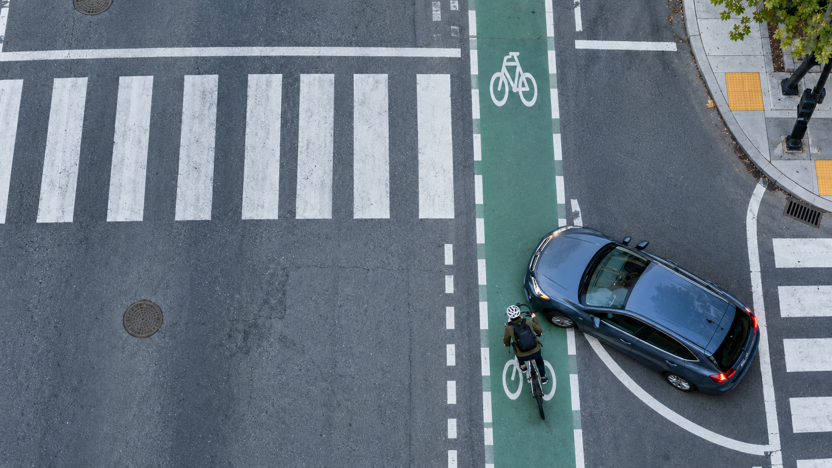 near miss bike and car